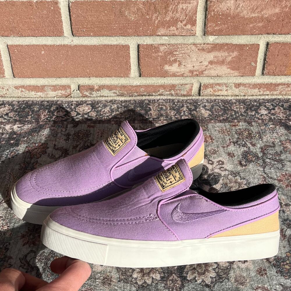 Nike SB Stefan Janoski Slip On / Youth 5.5 / Canvas Skate Shoes Violet Purple - Picture 2 of 13